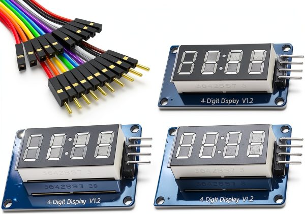 4 Digit 7 Segment LED Display Board WWZMDiB Arduino 5-Piece Red-0