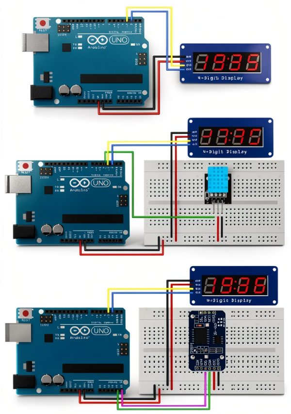 4 Digit 7 Segment LED Display Board WWZMDiB Arduino 5-Piece Red-3