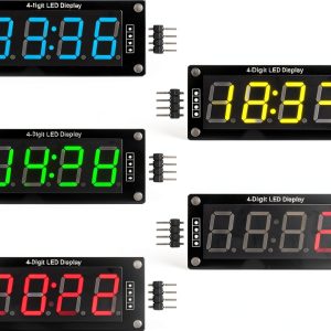 5PCS TM1637 0.56" LED Display Digital Tube Decimal 7 Segment 4 Digit Clock Double Dots Module Serial Driver Board 5 Colors Red Green White Yellow Blue-0