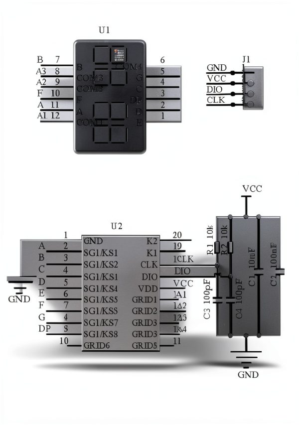 4 Digit 7 Segment LED Display Board WWZMDiB Arduino 5-Piece Red-4