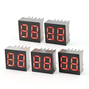 uxcell Common Cathode 10 Pin 2 Bit 7 Segment Display 0.59 x 0.55 x 0.28 Inch 0.35" Red LED Display Digital Tube 5pcs-0