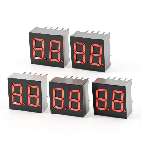 uxcell Common Cathode 10 Pin 2 Bit 7 Segment Display 0.59 x 0.55 x 0.28 Inch 0.35" Red LED Display Digital Tube 5pcs-0